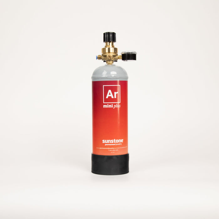Argon Mini® Plus gas tank with a small argon gas regulator.