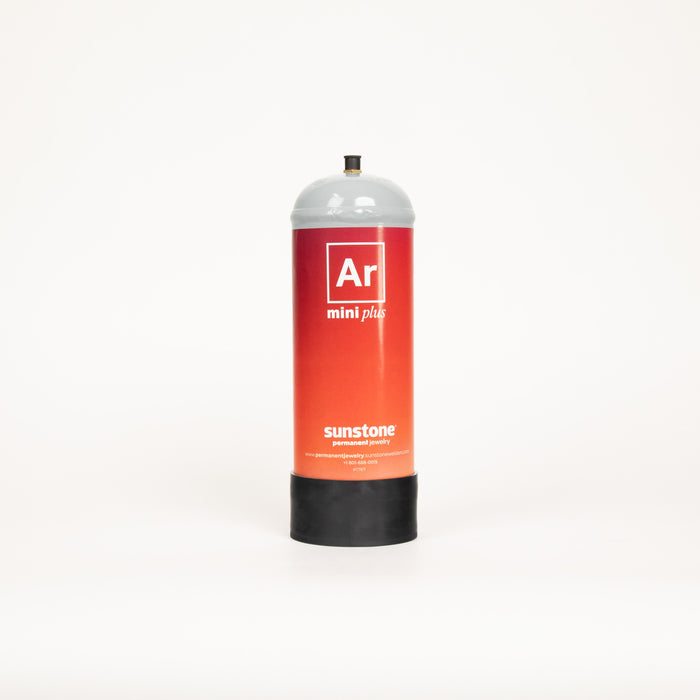 A small tank of compressed argon gas for pulse arc welding