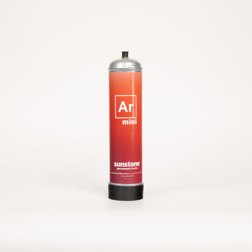 Compressed container of Argon Gas with 'Ar mini' branding on a white background